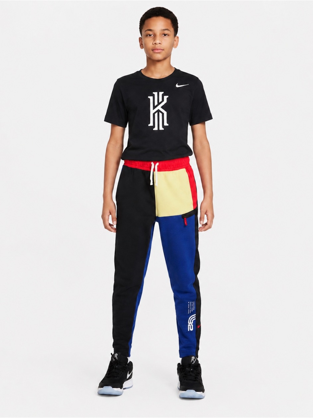 Nike Kyrie Irving Colorblock Fleece Jogger Pants Youth Large Y2K NBA Basketball
